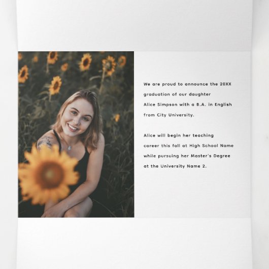 グラードブカジュアルラシ写真三折アナウンス 三つ折り案内状 (内部中)