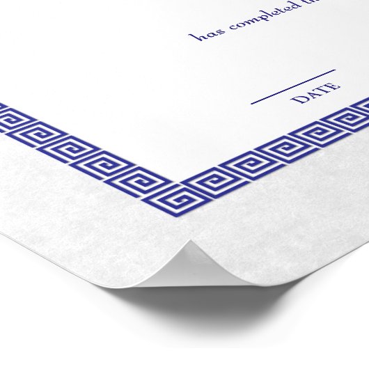 グラードメダリオン卒業証書ギリシャ鍵 ポスター (角)