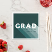 グラードレトログリーンホワイト卒業パーティー スタンダードカクテルナプキン (インサイチュ)