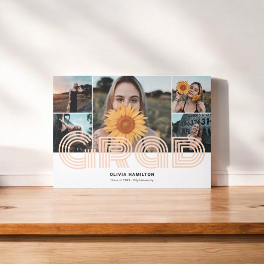 グラードレトロフォトコラージュ 三つ折り案内状