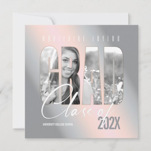 グラード切り出しフォトグラディエント赤面ID898 招待状 (正面)