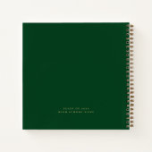 グラード金ゴールドスクリプトグリーン卒業ゲストブック ノートブック (裏面)