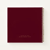 グラード金ゴールドスクリプトバーガンディ卒業ゲストブック ノートブック (裏面)