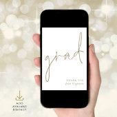 グラード金ゴールドスクリプト卒業サンキューカード 案内状