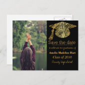 グラード金ゴールドボヘミアンハット日付写真を保存 案内ポストカード (正面/裏面)