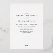 グラード金ゴールド積み上げ文字タイポグラフィ卒業 箔招待状 (裏面)