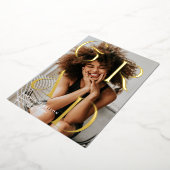 グラード金ゴールド積み上げ文字タイポグラフィ卒業 箔招待状 (回転した状態)