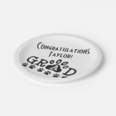 グラード2024ホワイトブラック | pawプリント卒業 ペーパープレート (アングル)