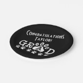 グラード2024白黒 | pawプリント卒業 ペーパープレート (アングル)