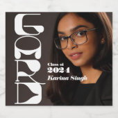 グラード!シンプルモダン写真卒業 スパークリングワインラベル (シングルラベル)