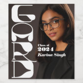 グラード！シンプルモダン写真卒業 ワインラベル (シングルラベル)