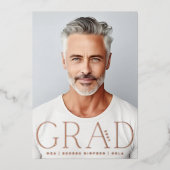 グラード |バラゴールドフォイルモダン写真の発表 箔招待状 (正面)