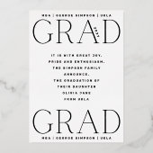 グラード |バラゴールドフォイルモダン写真の発表 箔招待状 (裏面)