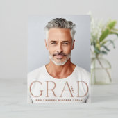 グラード |バラゴールドフォイルモダン写真の発表 箔招待状 (立ち正面)