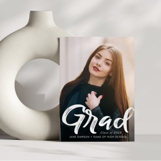 グラード |ブラシストロークの卒業発表 案内状