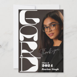 グラード！モダン卒業フォトカー感謝していドのスクリプト サンキューカード