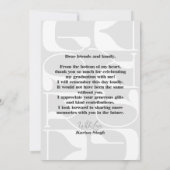 グラード!モダン卒業フォトカー感謝していドのスクリプト サンキューカード (裏面)