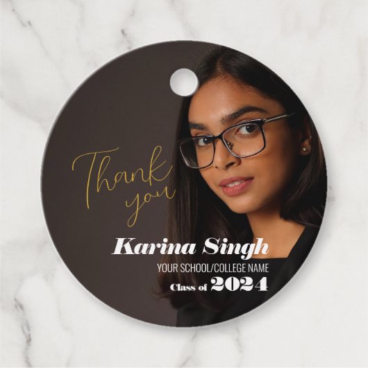 グラード！卒業写真モダンサンキューギフトラベル フェイバータグ (正面)
