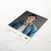 グラーモダンドエレガントスクリプト |トレンディー1フォトカード 箔招待状 (回転した状態)