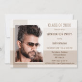 グラーモダンドガイミニマル写真パーティの招待状 招待状 (正面)