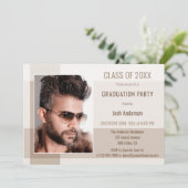 グラーモダンドガイミニマル写真パーティの招待状 招待状 (スタンド正面)