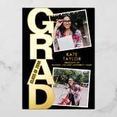 グラーモダンドパーティー3 Photo Blackと金ゴールド 箔招待状 (正面)