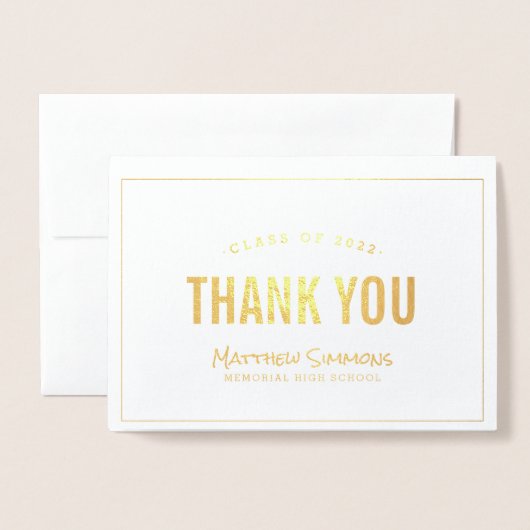 グラーモダンド金箔フォトサンキューカード 箔カード (封筒付き正面)
