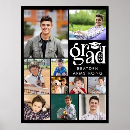 グラーモダンド10フォトコラージュ型はっきりしたキャップ ポスター