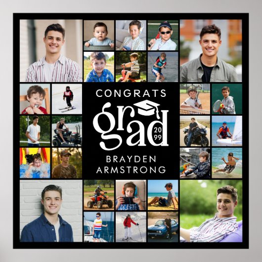 グラーモダンド28フォトコラージュ型はっきりしたキャップ ポスター (正面)