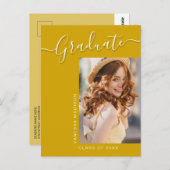 グラーモダンド |カナリアイエロー1フォトスクリプエレガントト ポストカード (正面/裏面)