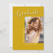 グラーモダンド |カナリアイエロー1フォトスクリプエレガントト 案内状 (正面)