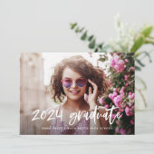 グラーモダンド |写真と白の手書き文字 招待状 (スタンド正面)