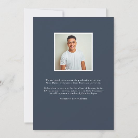 グラーモダンド |写真の卒業 案内状 (裏面)