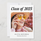 グラーモダンド | 白黒2枚の写真卒業 案内状 (正面)