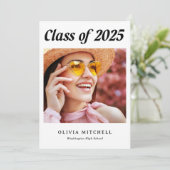 グラーモダンド | 白黒2枚の写真卒業 案内状 (スタンド正面)