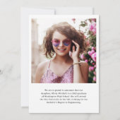 グラーモダンド | 白黒2枚の写真卒業 案内状 (裏面)