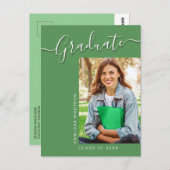 グラーモダンド |緑1フォトスクリプエレガントト ポストカード (正面/裏面)