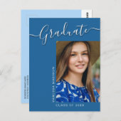 グラーモダンド |青1枚のフォトスクリプエレガントト ポストカード (正面/裏面)