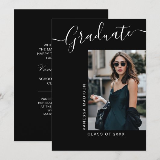 グラーモダンド | 1フォトスクリプエレガントト 案内状 (正面/裏面)