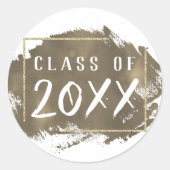 グラー絵を描ド | 金ゴールド絵を描(ばちゃばちゃ)跳ねる ラウンドシール (正面)