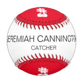 グラー赤と白ド名プレーヤー# 野球ボール (裏面)