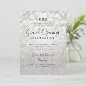 グラ企業のンドオープンシルバーグリッター&ライト 招待状 (スタンド正面)