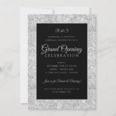 グラ企業のンドオープンシルバーグリッター 招待状 (正面)