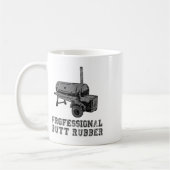 グリおもしろいリング、バーベキュー、喫煙者、プロフェッショナルお尻Ru コーヒーマグカップ (左)