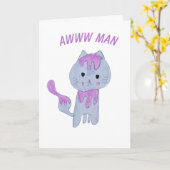 グリおもしろいンプ猫誕生日ありがとう カード (黄色い花)