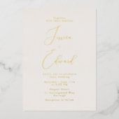グリエレガントージュアンドゴールドフォイル結婚式招待状 箔招待状 (正面)