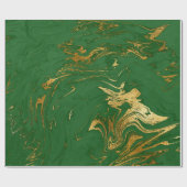 グリエレガントーン金ゴールドフェイクマーブルクリスマス ラッピングペーパー (フラット)