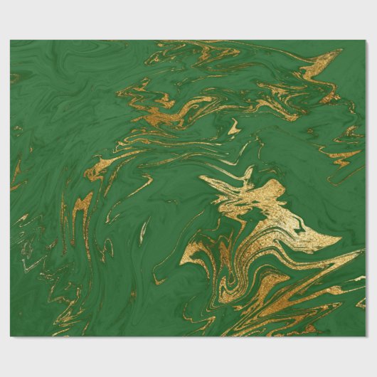 グリエレガントーン金ゴールドフェイクマーブルクリスマス ラッピングペーパー (フラット)