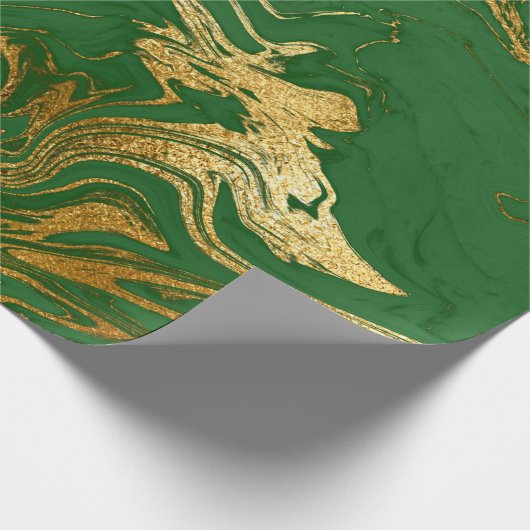 グリエレガントーン金ゴールドフェイクマーブルクリスマス ラッピングペーパー (角)