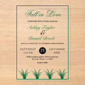 グリエレガントー素朴ングラスボホフレーム秋の結婚式 アクリル招待状 (正面)